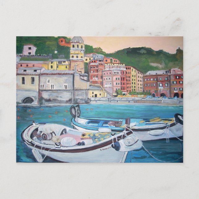 Vernazza Harbor Greetings Postcard (Front)