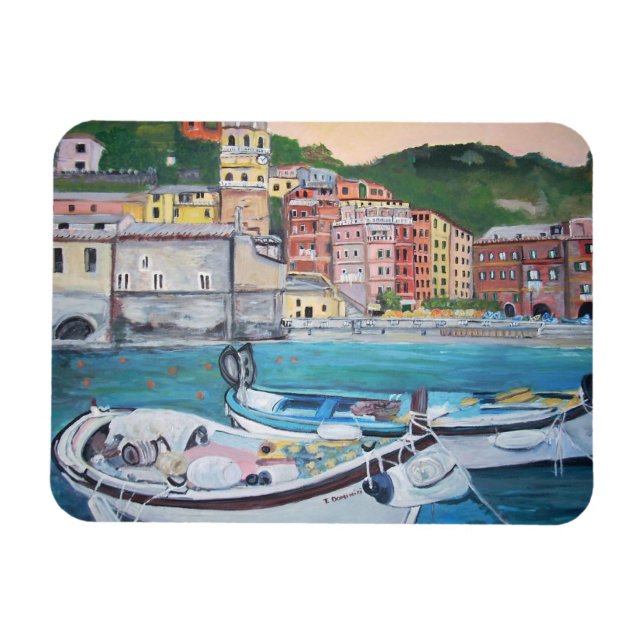 Vernazza Harbor, Italy Magnets (Horizontal)