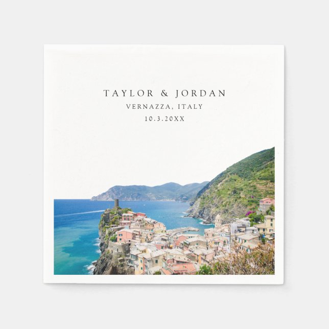 Vernazza Italy Wedding Cinque Terre Napkin (Front)