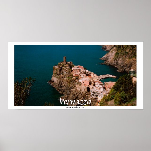 Vernazza Panoramic View Poster (Front)