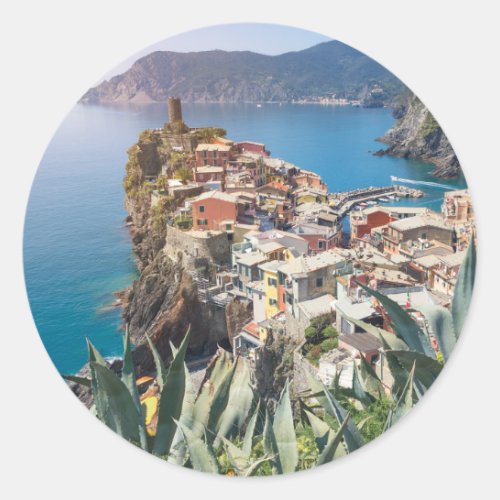 Vernazza town in the Cinque Terre Classic Round Sticker