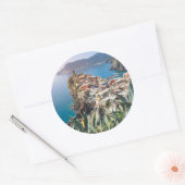 Vernazza town in the Cinque Terre Classic Round Sticker (Envelope)