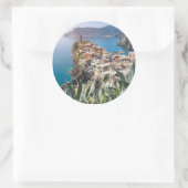 Vernazza town in the Cinque Terre Classic Round Sticker (Bag)