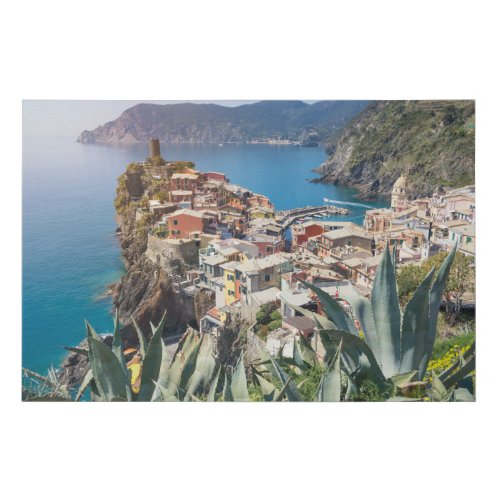 Vernazza town in the Cinque Terre Faux Canvas Print