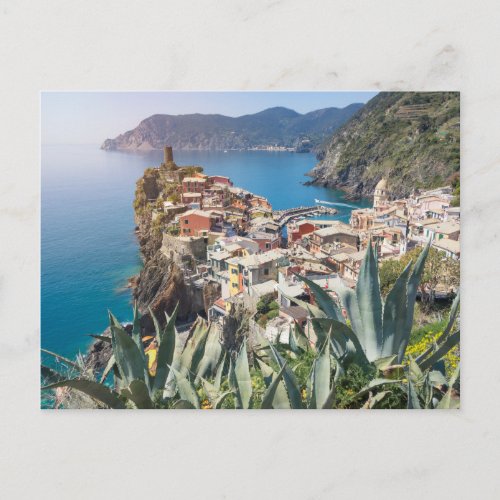 Vernazza town in the Cinque Terre Postcard