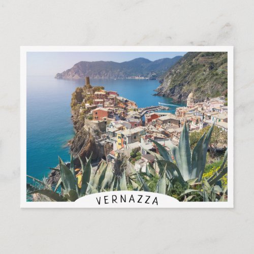 Vernazza town in the Cinque Terre Postcard