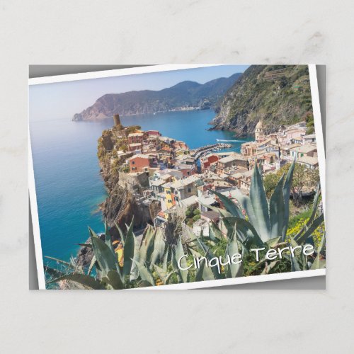 Vernazza town in the Cinque Terre Postcard