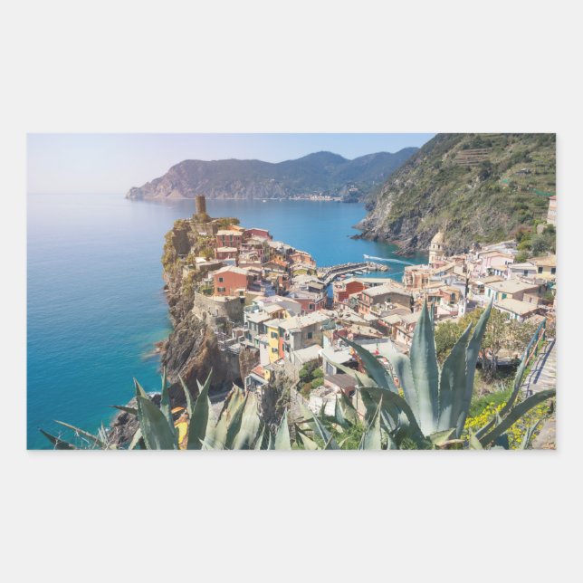 Vernazza town in the Cinque Terre Rectangular Sticker (Front)