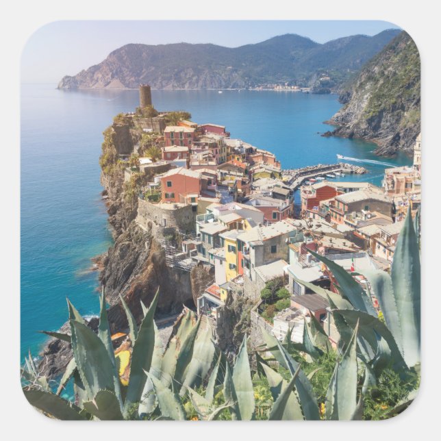 Vernazza town in the Cinque Terre Square Sticker (Front)
