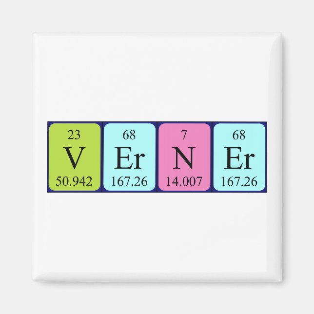 Verner periodic table name magnet (Front)
