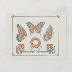 Verneuil  Art Nouveau Butterflies Postcards