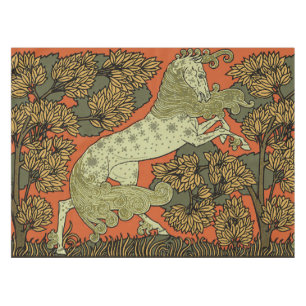 Verneuil Art Nouveau Horse: Vintage Equestrian Tablecloth