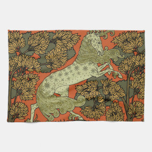 Verneuil Art Nouveau Horse: Vintage Equestrian Towel