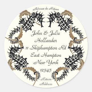 Verneuil Art Nouveau Seahorse Address Labels