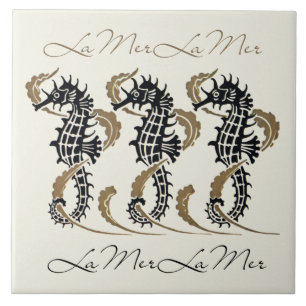 Verneuil Art Nouveau Seahorse Art Tile Trivet