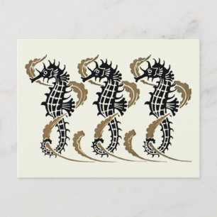 Verneuil Art Nouveau Seahorse Postcards