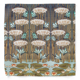 Verneuil Dragonfly Water Lily Art Nouveau: Vintage Bandana