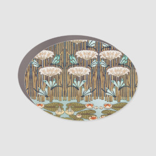 Verneuil Dragonfly Water Lily Art Nouveau: Vintage Car Magnet