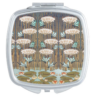 Verneuil Dragonfly Water Lily Art Nouveau: Vintage Compact Mirror