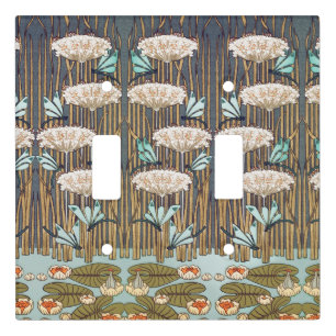 Verneuil Dragonfly Water Lily Art Nouveau: Vintage Light Switch Cover