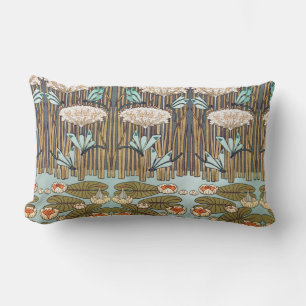 Verneuil Dragonfly Water Lily Art Nouveau: Vintage Lumbar Pillow