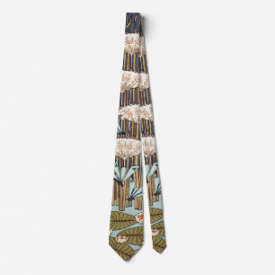 Verneuil Dragonfly Water Lily Art Nouveau: Vintage Neck Tie