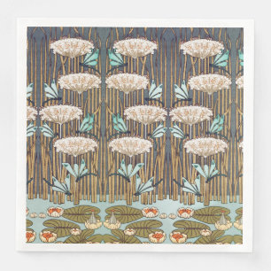 Verneuil Dragonfly Water Lily Art Nouveau: Vintage Paper Dinner Napkins