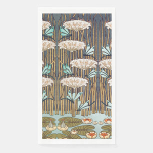 Verneuil Dragonfly Water Lily Art Nouveau: Vintage Paper Guest Towels