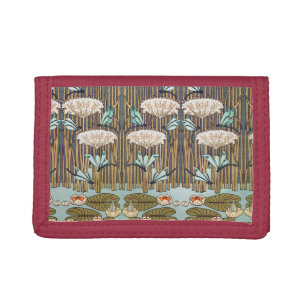 Verneuil Dragonfly Water Lily Art Nouveau: Vintage Tri-fold Wallet