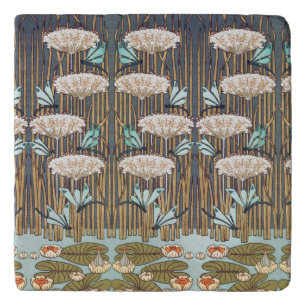 Verneuil Dragonfly Water Lily Art Nouveau: Vintage Trivet