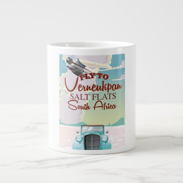 Verneukpan Salt Flats South Africa travel poster Giant Coffee Mug (Front)