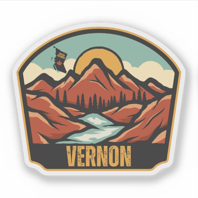 Vernon, British Columbia Sticker (Front)