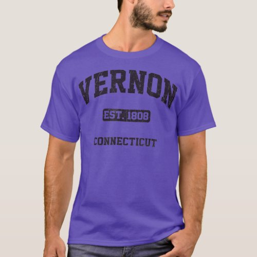 Vernon Connecticut CT vintage state Athletic style T_Shirt