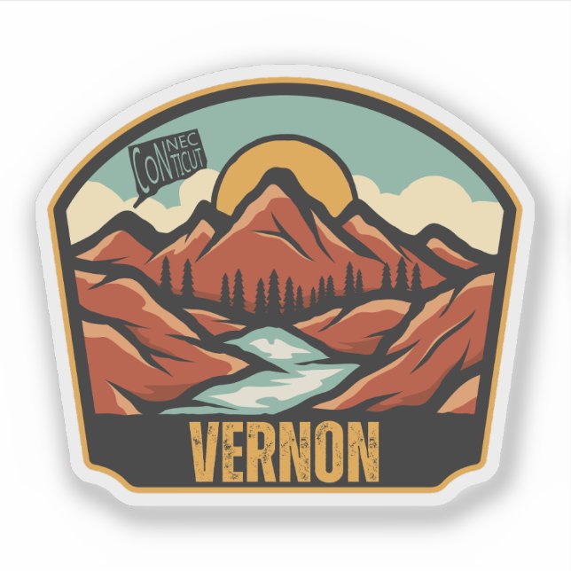Vernon, Connecticut Sticker (Front)