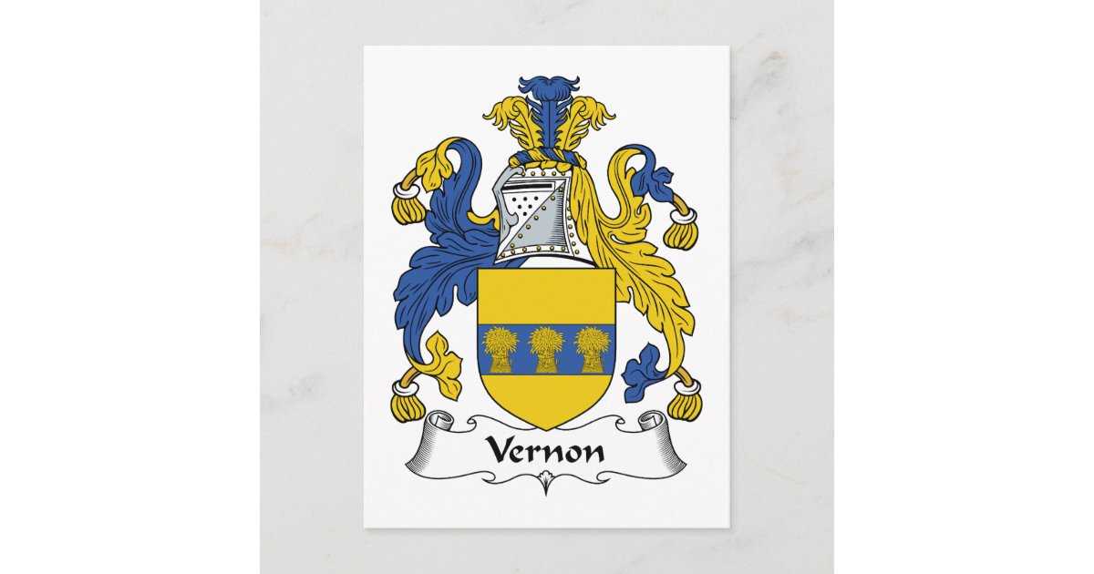 Vernon Family Crest Postcard | Zazzle