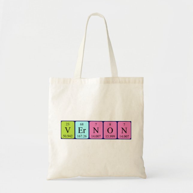 Vernon periodic table name tote bag (Front)