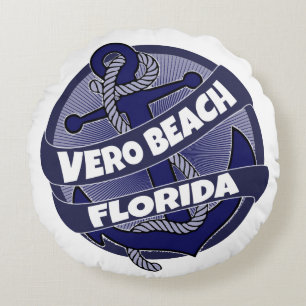 Vero Beach Florida anchor round pillow