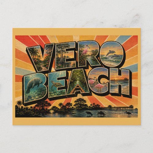 Vero Beach Florida Garden Estuary Wildlife Art Postcard