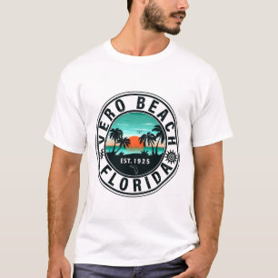 Vero Beach Florida Palm Tree Retro Sunset 60s T-Shirt