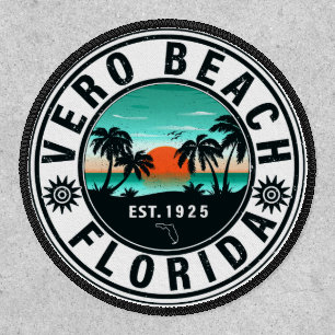 Vero Beach Florida Palm Tree Retro Sunset Souvenir Patch