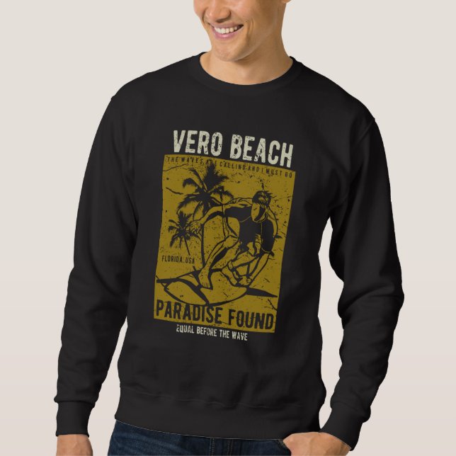 Vero Beach Florida Retro Distressed Style Souvenir Sweatshirt (Front)