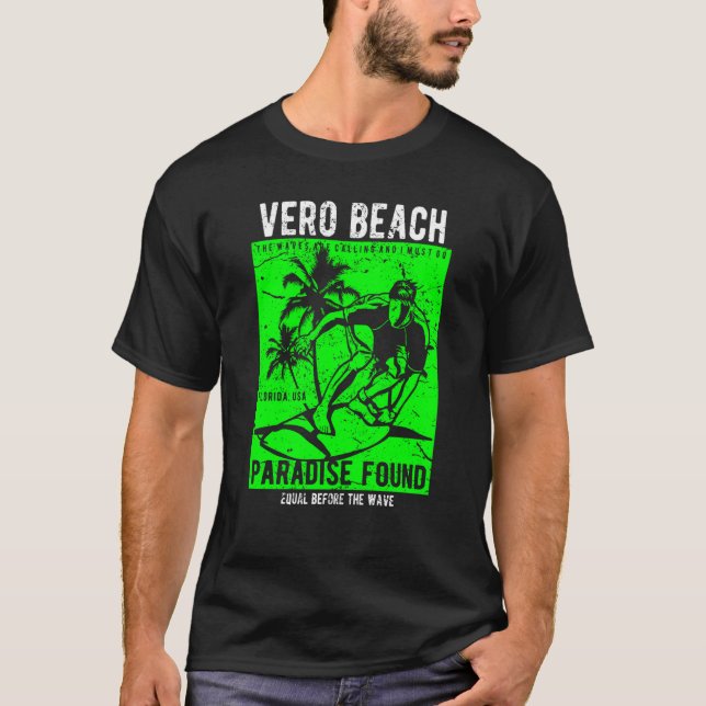 Vero Beach Florida Retro Distressed Style Souvenir T-Shirt (Front)