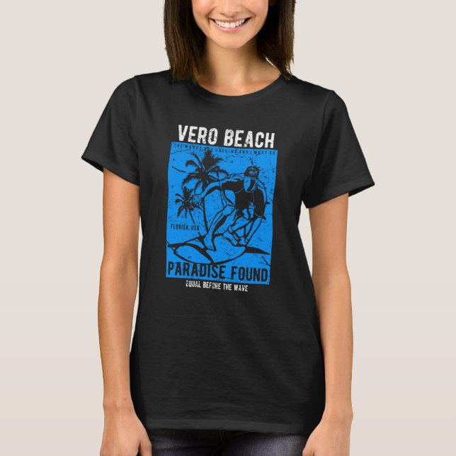 Vero Beach Florida Retro Distressed Style Souvenir T-Shirt (Front)