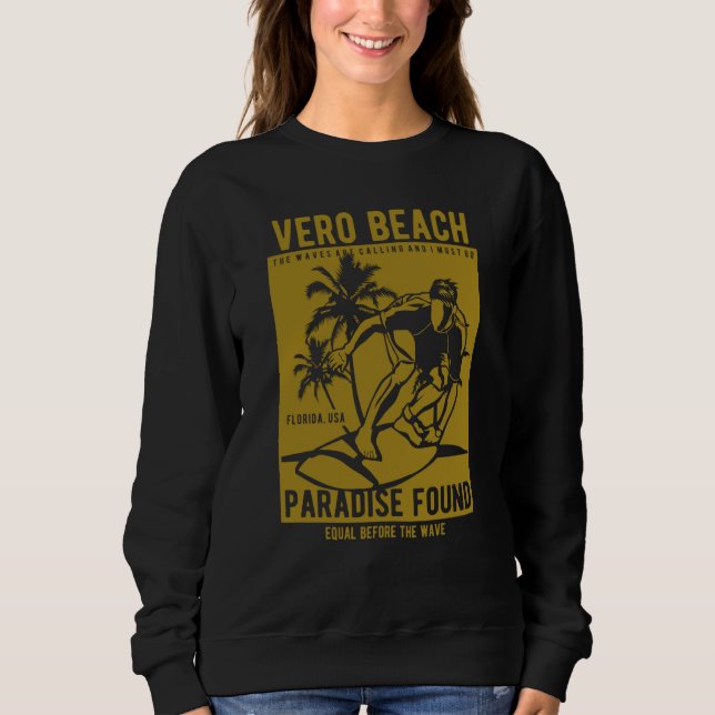 Vero Beach Florida Retro Style Souvenir  4 Sweatshirt (Front)