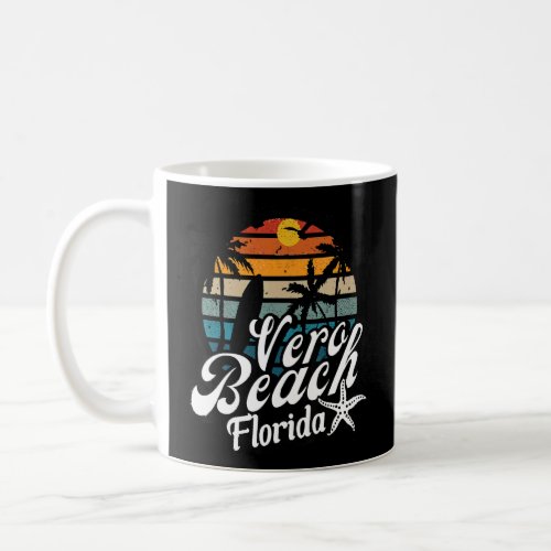 Vero Beach Florida Surfing Palm Tree Surf Retro 70 Coffee Mug