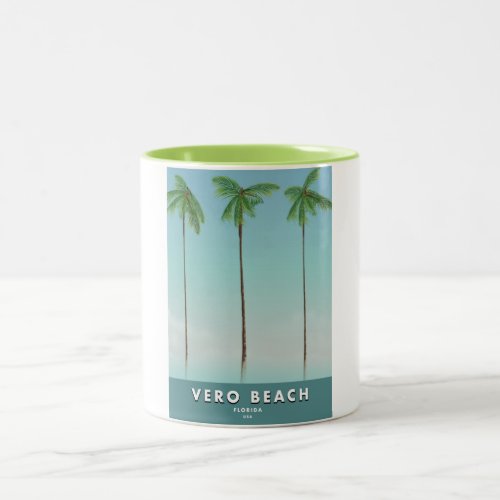 Vero Beach Florida vintage travel poster Two_Tone Coffee Mug