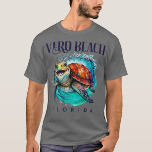 Vero Beach Florida Watercolor Happy Sea Turtle T-Shirt