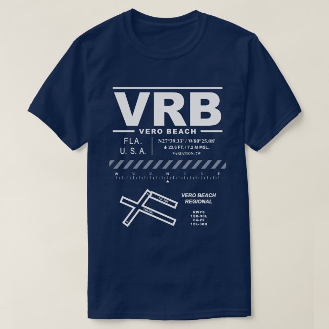 Vero Beach Regional Airport (VRB) T-Shirt (Design Front)