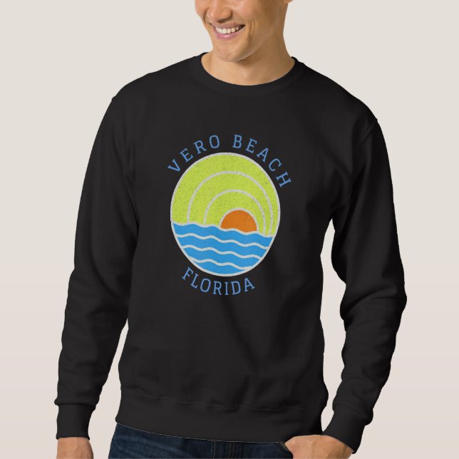Vero Beach Retro Sunset Sweatshirt (Front)