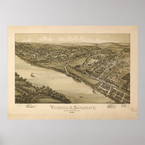 Verona and Oakmont Pennsylvania 1896 Poster